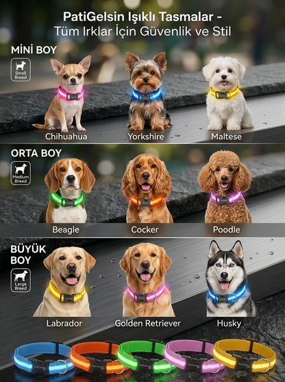 GecePati — LED Işıklı Köpek Tasması